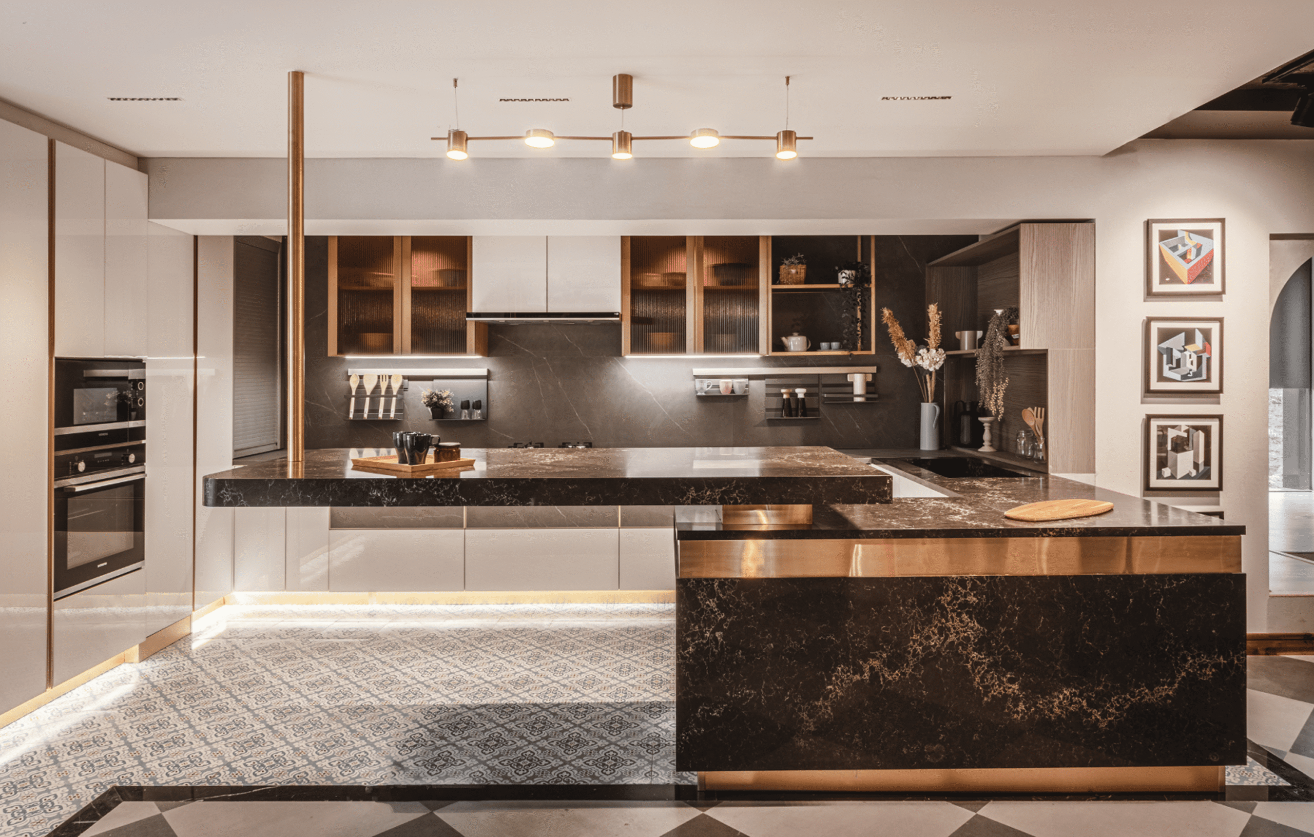 U-Shaped Acrylic Kitchen