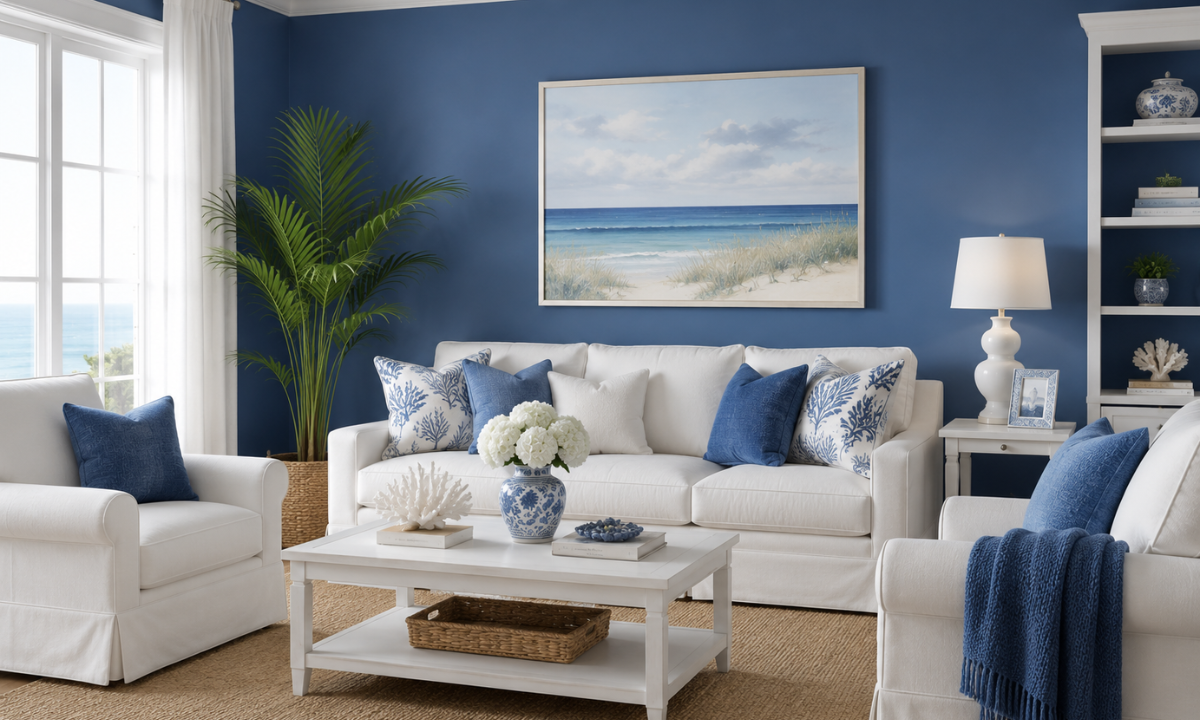 Blue and White