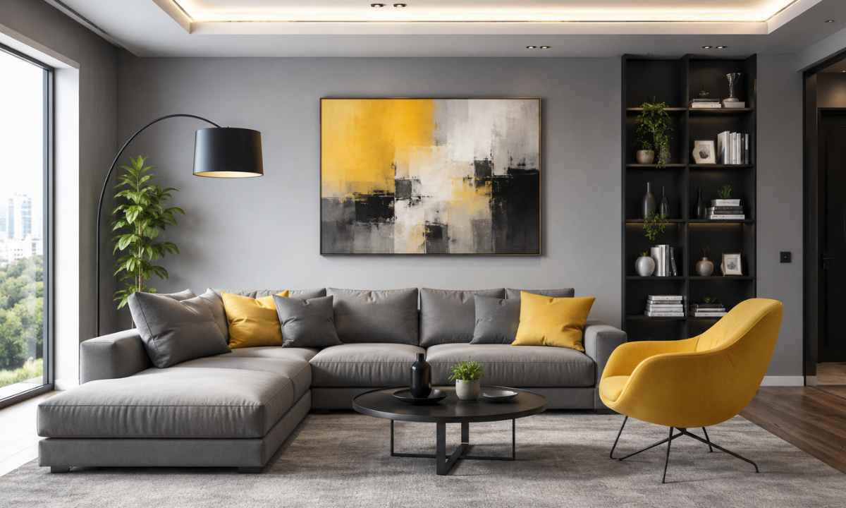 Grey and Yellow