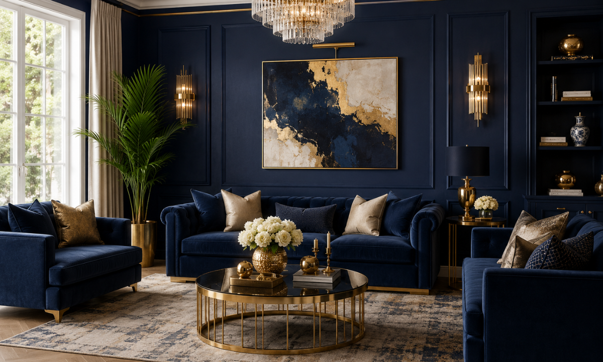 Navy Blue and Gold 