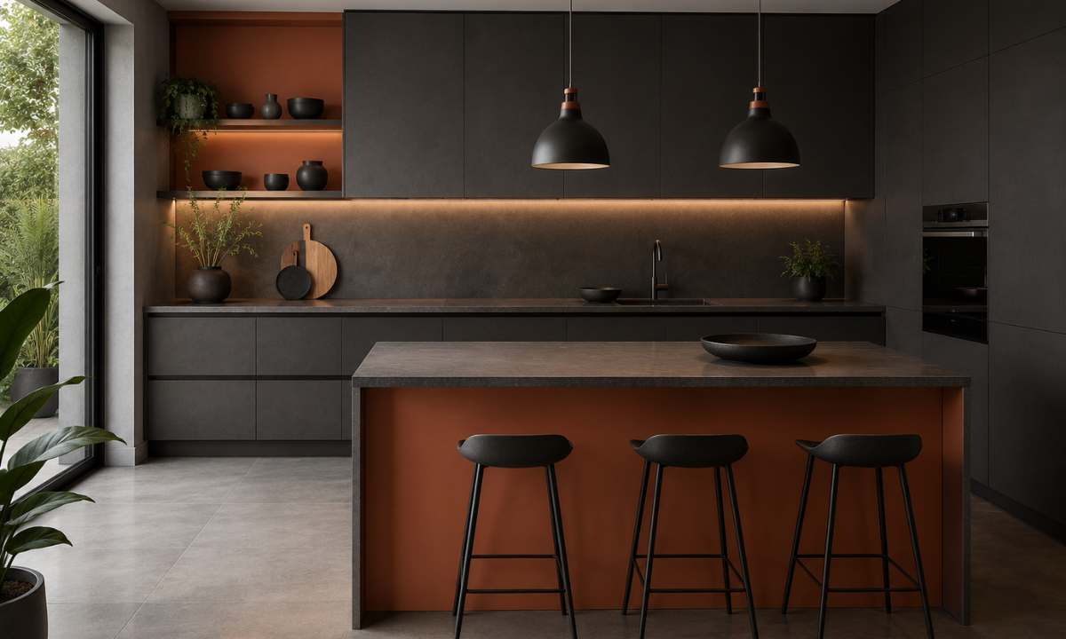 Terracotta & Charcoal Kitchen

