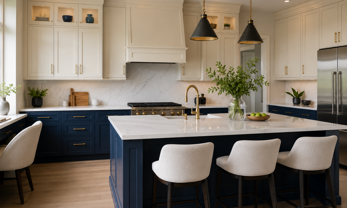 Navy & Cream Two-Tone Kitchen