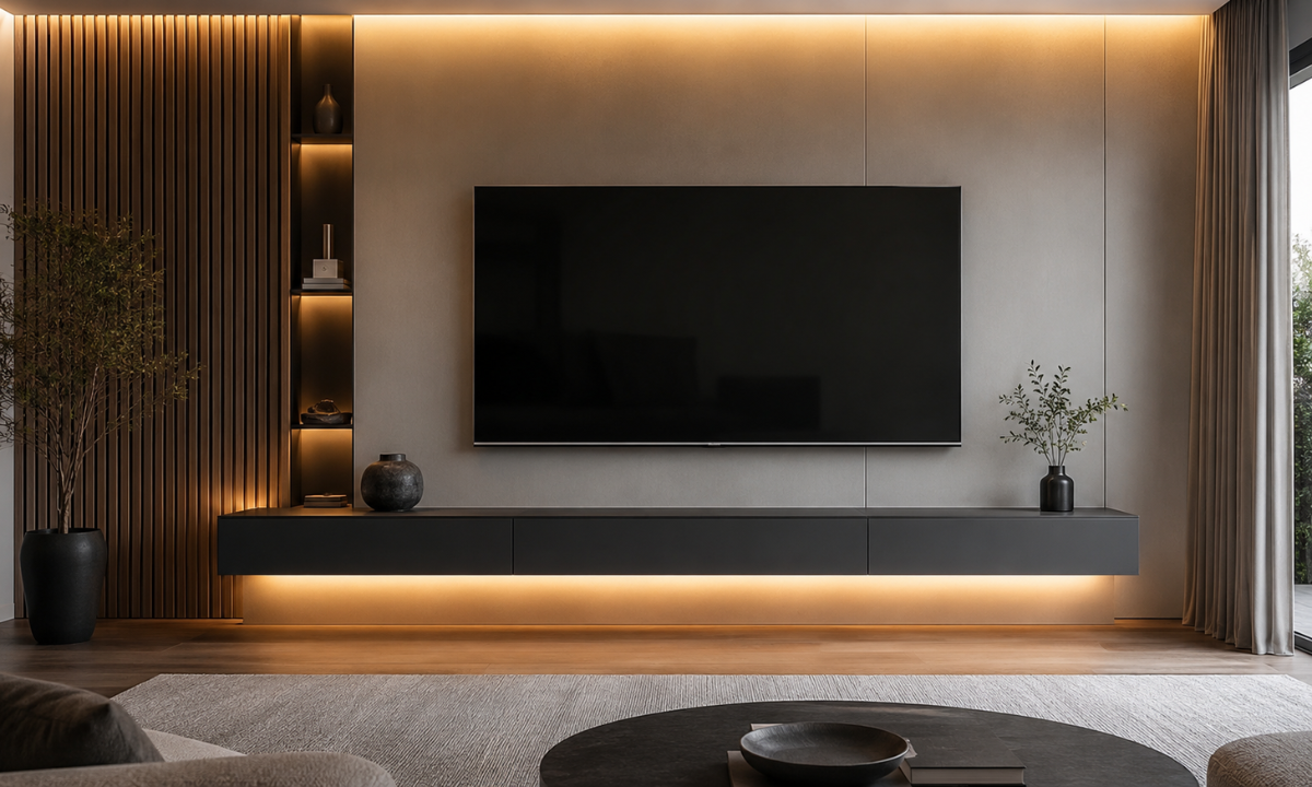 Floating Consoles with LED Lighting